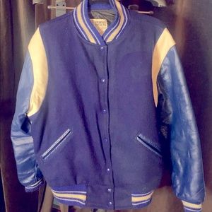 Vintage Blue and White Varsity Jacket
